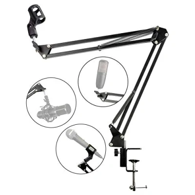 Obrázek RockJam MS050 Microphone Stand Scissor Arm Compact Mic made of Durable Steel