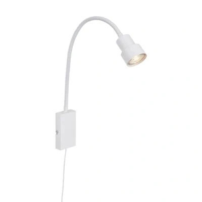 Obrázek BRILONER Svítidla svítidlo do postele, nástěnné svítidlo, lampička na čtení vč. flexibilního ramena, vypínač přes dotykovou funkci, 1x LED/GU10, 5 W, 400 lumenů, 3 000 kelvinů, kov, bílá, 2085 016