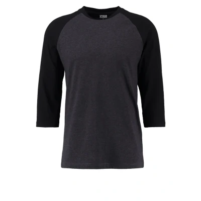 Obrázek Urban Classics Contrast 3/4 Sleeve Raglan Top s dlouhým rukávem charcoal/black, Muži, Velikost: Large, Charcoal/black