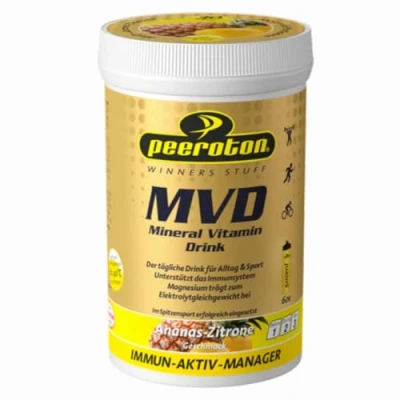 Obrázek Peeroton MVD Minerální vitamínový nápoj ananas citrón, elektrolytový prášek s 5 podstatnými elektrolyty a zinkem, hořčík vitamín C pravidelně užívejte posilujte imunitní systém, 300 g