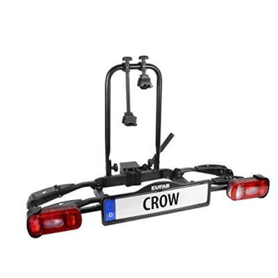 Obrázek EUFAB 11563 nosič jízdních kol CROW, vhodný pro elektrokola, částečně předmontovaný, ochrana proti krádeži, 2 jízdní kola, tažné zařízení, černý