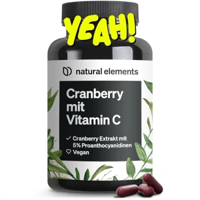 Obrázek Extrakt z brusinek s extraktem vitaminu C 25:1 (odpovídá 20 000 mg v denní dávce) 240 kapslí laboratorně testováno, veganské, vysoce dávkované, bez nežádoucích přísad