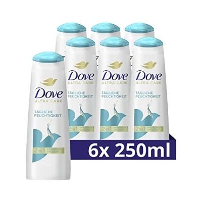 Obrázek Dove Nutritive Solutions 2v1 šampon a kondicionér pro normální až suché vlasy Denní vlhkosti, 6 balení (6 x 250 ml)