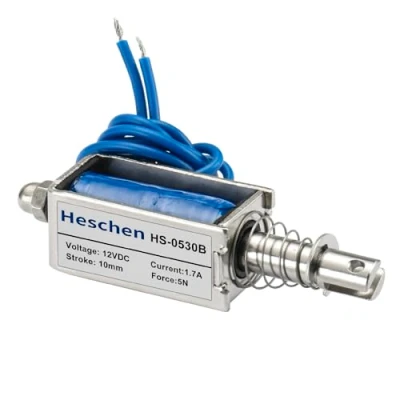 Obrázek Heschen Magnet Elektromagnet HS 0530B DC12V 4N 10 mm zdvih Push Pull typ otevřený rám