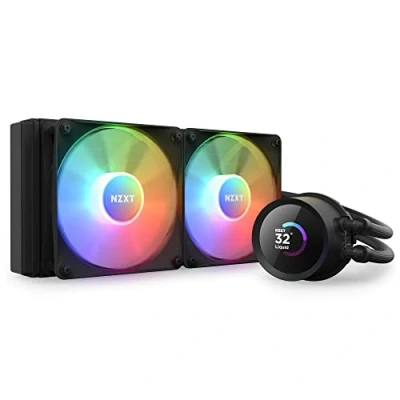 Obrázek NZXT Kraken 240 RGB RL KR240 B1 240mm AIO CPU vodní chlazení 1,54&quot; LCD displej 240x240 2x120mm Core Fans EIN Breakout kabel pro snadnou instalaci přizpůsobitelný CAM černý