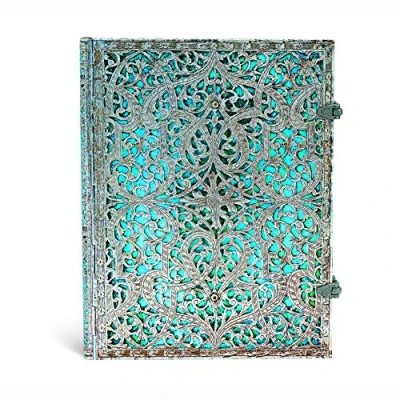 Obrázek Paperblanks Poznámkový blok se záložkou a vnitřní kapsou Maya modrá Ultra (230 x 180 mm) 240 stran linkovaný: Lined (Silver Filigree Collection)