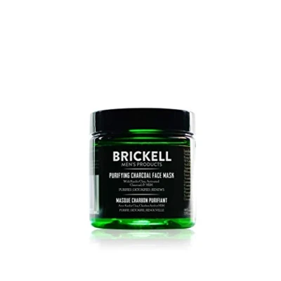 Obrázek Brickell Men&#039;s Purifying Charcoal Face Mask produkt péče o pleť, přírodní a organická maska s aktivním uhlím detoxikačním kaolinovým tónem, 118 ml, bez zápachu