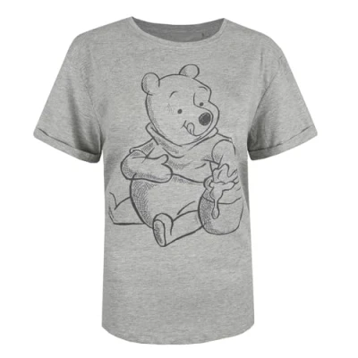Obrázek Disney Damen Winnie the Pooh Sketch T Shirt, Grau (Grey Marl Spo), 38 EU
