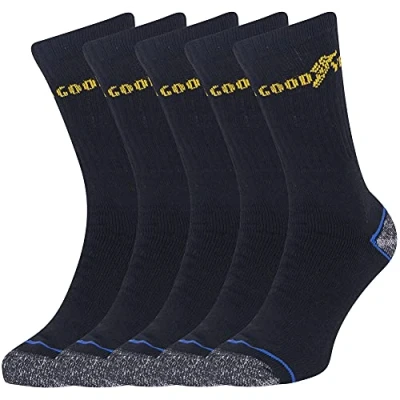 Obrázek Goodyear Unisex Heavy Duty pracovní ponožky 5 ks v balení, černá/modrá, jednotná velikost