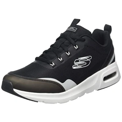 Obrázek Skechers Damen 149945 BKW Sneaker, Schwarzes Netzgewebe, weißer Rand, 40 EU