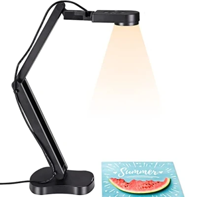 Obrázek THUSTAND 2448P USB Visualisierer, Dokumentenkamera für Unterricht und Klassenzimmer mit LED Licht, links rechts invertiert, Up Down Invert, AF, Dual Mic, Fold Mac, Windows, Chromebook,