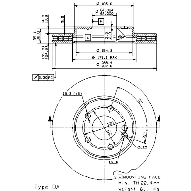 Obrázek Brzdový kotouč BREMBO 09.8681.11