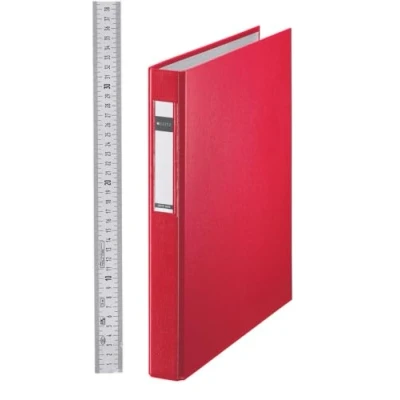 Obrázek Leitz 42120025 kroužkový pořadač standard, A4, PP, 4 kroužky, 25 mm, červená