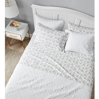 Obrázek Laura Ashley Sheets Baumwollflanell Bettwäsche Set, Baumwolle, Rosalie Grey, Twin