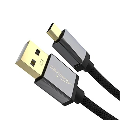 Obrázek KabelDirekt Micro USB kabel 0,5 m (USB 2. 0, nabíjecí kabel/datový kabel, mikro zařízení, černý nylon) řada PRO