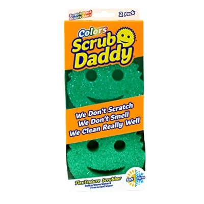 Obrázek Scrub Daddy Mycí houba Colors, čisticí houbička v balení více kusů guma na nečistoty, nepoškrábe, do kuchyně, odolná proti zápachu, kuchyňská vhodná myčky nádobí 2 ks