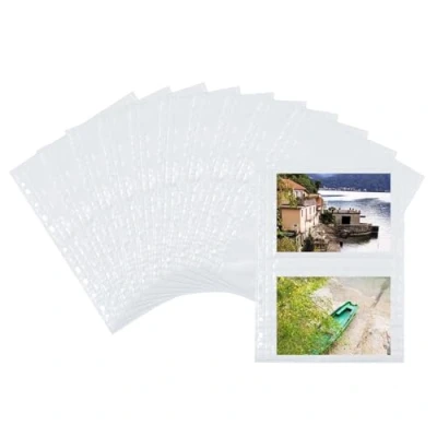 Obrázek HERMA 7587 fotoobaly na pořadače, 10 kusů, 13 x 18 cm šířku, 2 dělené přihrádky, oboustranně osaditelné obaly fotophan fotografie pohlednice prospekty s