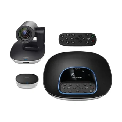 Obrázek Logitech GROUP videokonferenční systém, skládající se z webové kamery, handsfree a dálkového ovládání, HD 1080p, 10násobný zoom, potlačení šumu, USB přípojka Bluetooth, pro zasedací místnosti