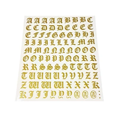 Obrázek Buchstaben Set, Aufkleber, Gothic, Gold