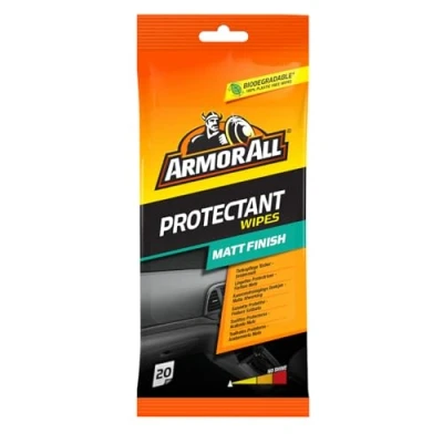 Obrázek ARMOR ALL Utěrky pro péči o plast 20 ks hedvábně matný Dashboard Wipes Matt Finish, žluté, 35020L, standardní