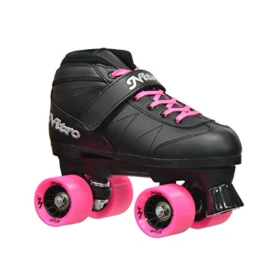 Obrázek Epic Skates Unisex Erwachsene Super Nitro In und Outdoor Quad Speed Rollschuhe, schwarz/pink, Adult 7