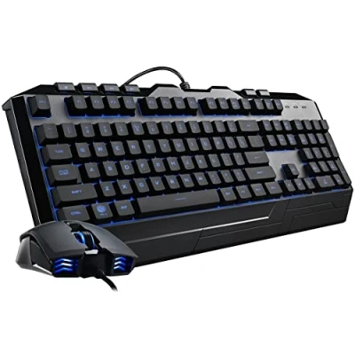 Obrázek Cooler Master Devastator 3 Combo Tastatur &amp; Gaming Maus Membran mit 7 Farben LED Beleuchtung, Dedizierte Multimedia Tasten und Handgelenkauflage, M110 AZERTY, Französisch