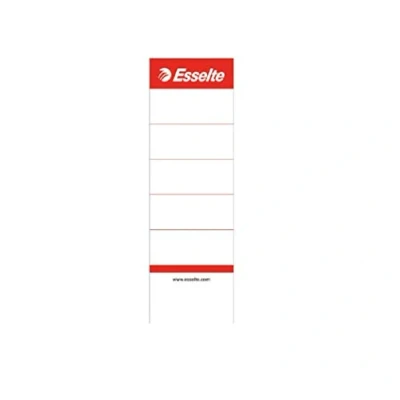 Obrázek Leitz Esselte náhradní štítky pro pořadač 75 mm s kapsami na štítky, 10 kusů z kartonu, krátké a široké, 50 x 158 mm, bílé, 810801