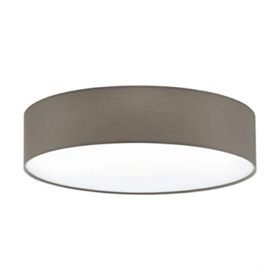 Obrázek EGLO stropní svítidlo Pasteri, se 3 zdroji, moderní lampa do obývacího pokoje z textilu a plastu v bílé, šedohnědá, na chodbu s objímkou E27, Ø 57 cm