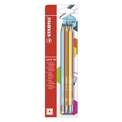 Obrázek Tužka s gumou STABILO pencil 160 v petrolejové barvě (2x), žlutá, oranžová, modrá, růžová balení po 6 kusech stupeň tvrdosti HB