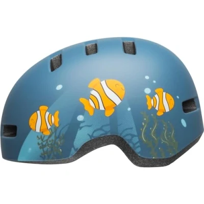 Obrázek Bell Unisex Jugend Lil Ripper cyklistická helma, Matte Gray/Blue Fish, jednotná velikost