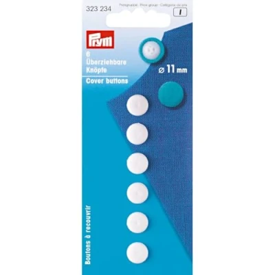 Obrázek Prym Cover Buttons, plast, bílý, 11 mm