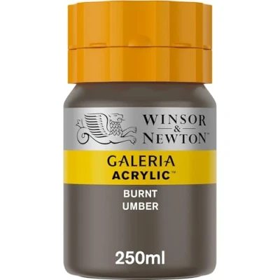 Obrázek Winsor &amp; Newton Akrylová barva Galeria 2137076, vysoká pigmentace, stálá na světle, máslová konzistence, 250 ml tuba vypálená umbra