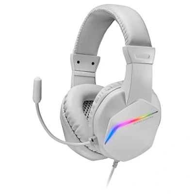 Obrázek Herní sluchátka s mikrofonem, HiFi Sound, potlačení hluku, ultra lehká hmotnost, PS4 PS5 Xbox Switch Tablet Windows Mac, bílá