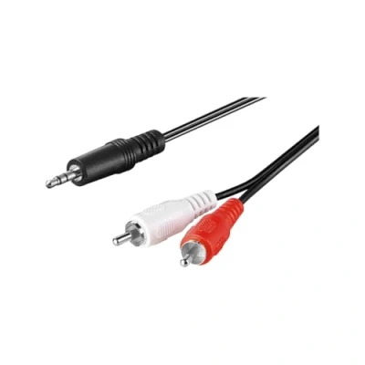 Obrázek Goobay 51648 Audio kabel adaptéru AUX, 3, 5 mm jack na stereo cinch konektor, CU konektor (3pinový, stereo) &gt; 2x RCA (audio vlevo/vpravo)