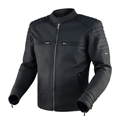 Obrázek REBELHORN Hunter Pro Motorradjacke Herren Leder CE Level 2 Ellbogen und Schulterprotektoren Belüftungskanäle 4 Taschen