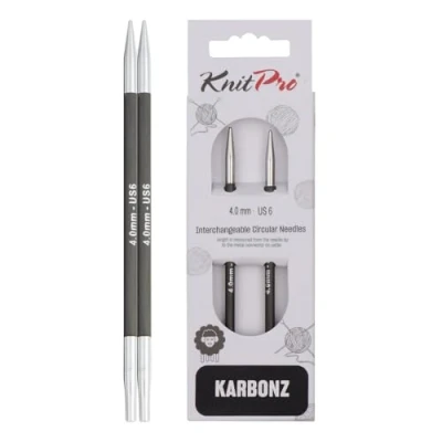 Obrázek KnitPro Austauschbare Rundstricknadeln KARBONZ 4,00 mm 100 2 St, Messing, Black, 4