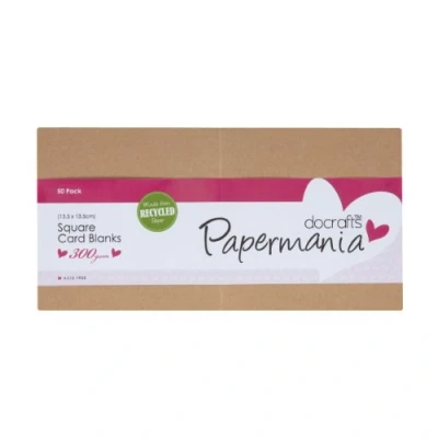 Obrázek Kartotékové karty Papermania, recyklovaná, čtvercová, hnědá, 50 kusů