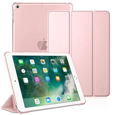 Obrázek pouzdro Fintie na iPad 9.7&quot; 2017 ultra tenke, super lehke ochranne propoustejici svetlo, zadni kryt,pro Apple 2017, ruzovozlata