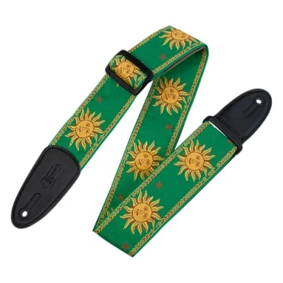Obrázek Levy s popruh na kytaru z žakárovým tkanina Kůže zadní 5 cm široký ochrana proti slunci Design Zelená