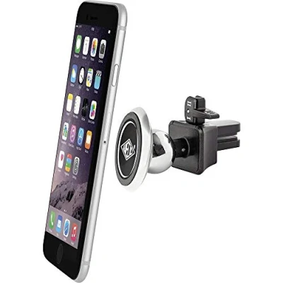 Obrázek WEDO Magnetický držák na smartphone do auta 6006001 Dock IT auta, větrací otvor, univerzální pro všechny přístroje, kulový kloub o 360 stupňů, 2stupňový kolébkový spínač, pogumovaný konektor černý