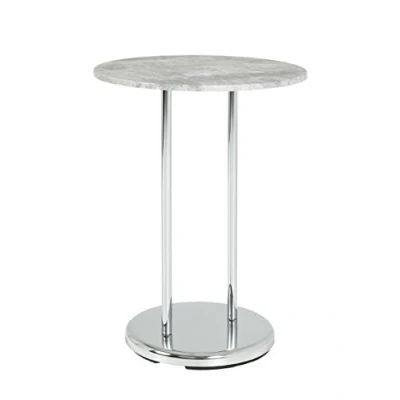 Obrázek HAKU Möbel Servírovací stolek vzhled betonu, chrom, MDF, kov rozměry: V 55 cm x Ø 40 cm, styl: moderní