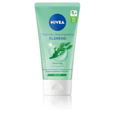 Obrázek Nivea denní mycí peeling, peeling bez mikroplastů pro hloubkové čištění obličeje, matující obličejový redukuje nečistoty pleti a pečuje o pokožku (150 ml)