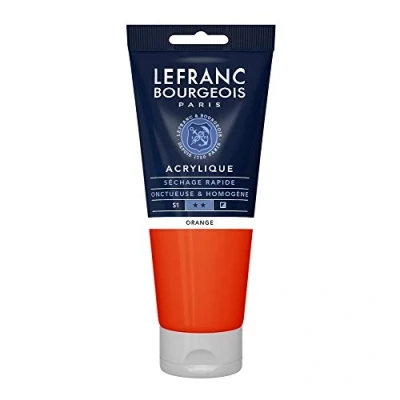 Obrázek Lefranc Bourgeois 300401 Fine akrylová barva oranžová, tuba 200 ml, krémová na vodní bázi, rychleschnoucí, stálá světle, voděodolná