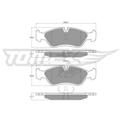 Obrázek Sada brzdových destiček, kotoučová brzda TOMEX Brakes TX 10 68