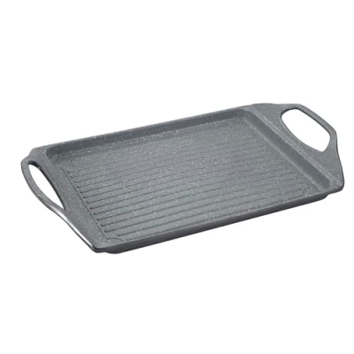 Obrázek San Ignacio Origin 43 cm Grillplatte Hergestellt in geschmiedetem Aluminium Schwarzes Innenquantanium Für alle Feuer Induktionspunkt täglicher Germer, Grau
