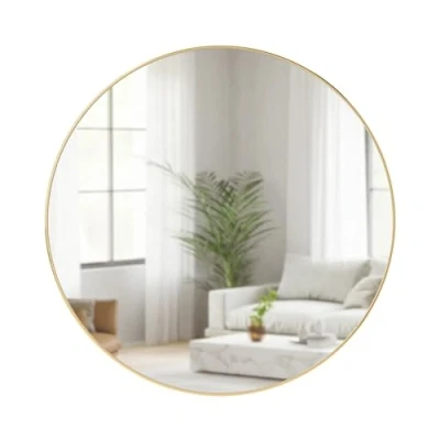 Obrázek Umbra Hubba Wandspiegel Runder Spiegel und Wanddeko für Diele, Badezimmer, Wohnzimmer Mehr, 86 cm, Messing