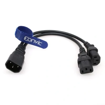 Obrázek Eonvic IEC 320 C14 na 2xC13 síťový kabel, konektor kabel Power Y Typ Splitter adaptér 250V 10A