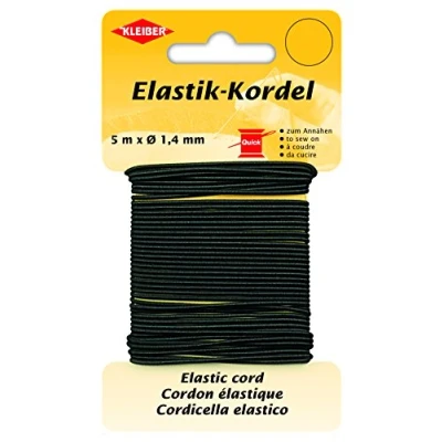 Obrázek Kleiber 71083 elastická šňůrka/stahovací šňůrka, 66% polyester; 34% guma, černá, 500 x 0,14 cm