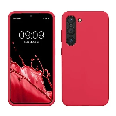 Obrázek kwmobile pouzdro kompatibilní se Samsung Galaxy S23 tenký silikonový obal na mobil nárazuvzdorné měkký povrch bezdrátové nabíjení úžasně růžové