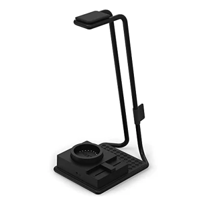 Obrázek NZXT Relay SwitchMix PC Gaming Headset stojan a audio mixér AP USMSM B1 plynulé přepínání mezi sluchátky reproduktorem ve studiové kvalitě černý